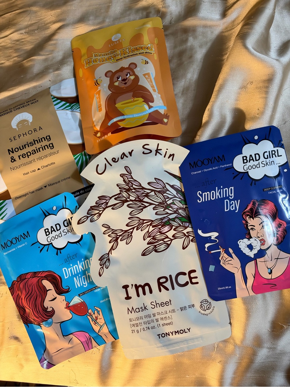 Five Piece Bundle of Face Masks and Hair Care